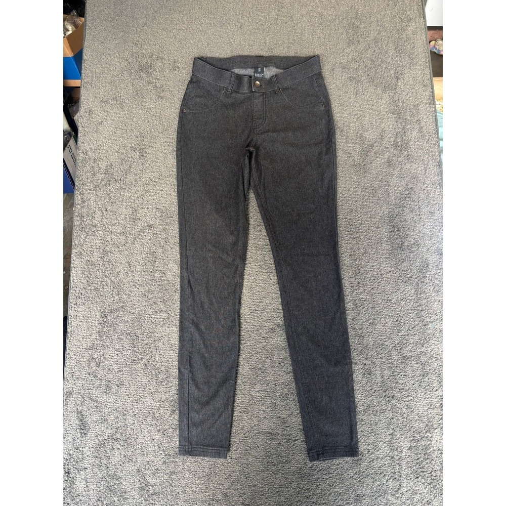HUE Women Dark Gray Heathered Stretch Leggings Pants Size S